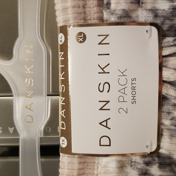 💕DANSKIN💕 PJ Prints & Solid Ribbed PJ Shorts 2Pk Pink & Gray Pattern XL NWT - Picture 5 of 7